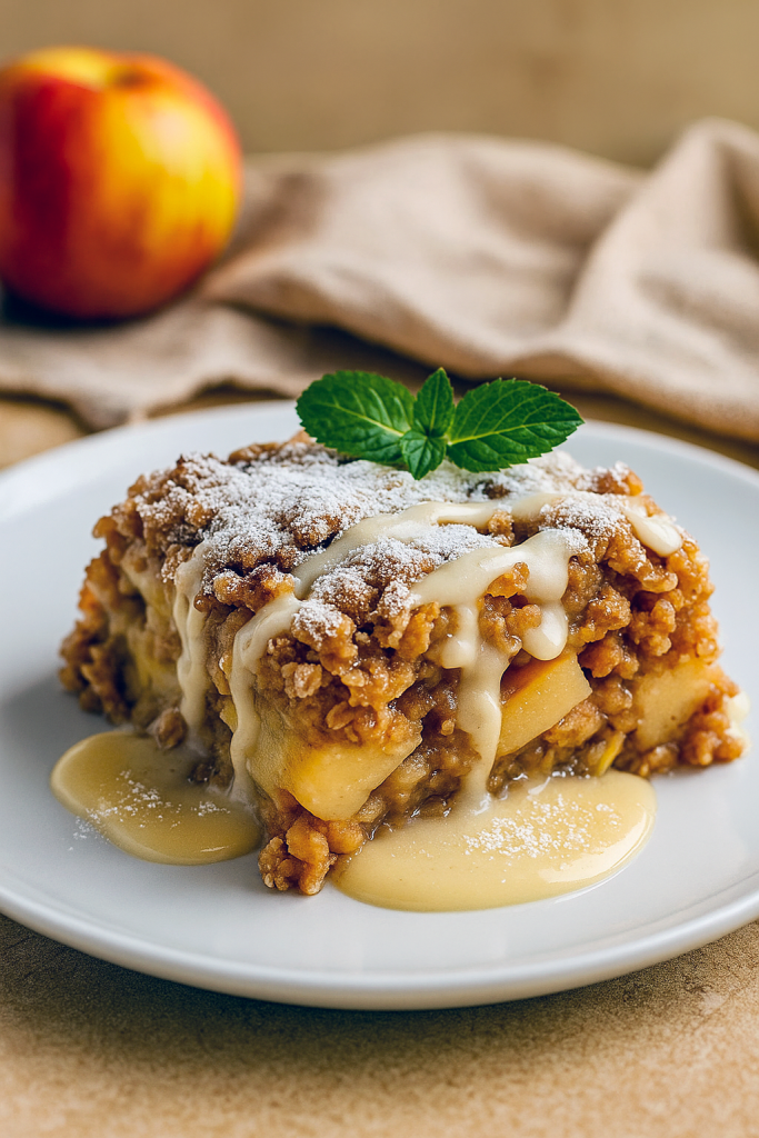 A warm square of baked oatmeal studded with apple pieces and cinnamon swirl—an Apple Oats Breakfast that works as an Apple Oatmeal Breakfast, a Quick Breakfast Bake, and a Healthy Breakfast For Two, while also fitting Healthy Breakfast Oats Recipes, Mediterranean Oatmeal Recipe, Healthy Breakfast Recipes Oats, Healthy Easter Breakfast Ideas, and easy grab‑and‑go Easy Cold Breakfast Ideas.
