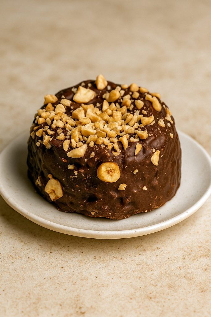 A stack of golden-brown Cookies For Parties coated in glossy chocolate and feuilletine flakes, evoking the cozy crunch of Chocolate Toast.