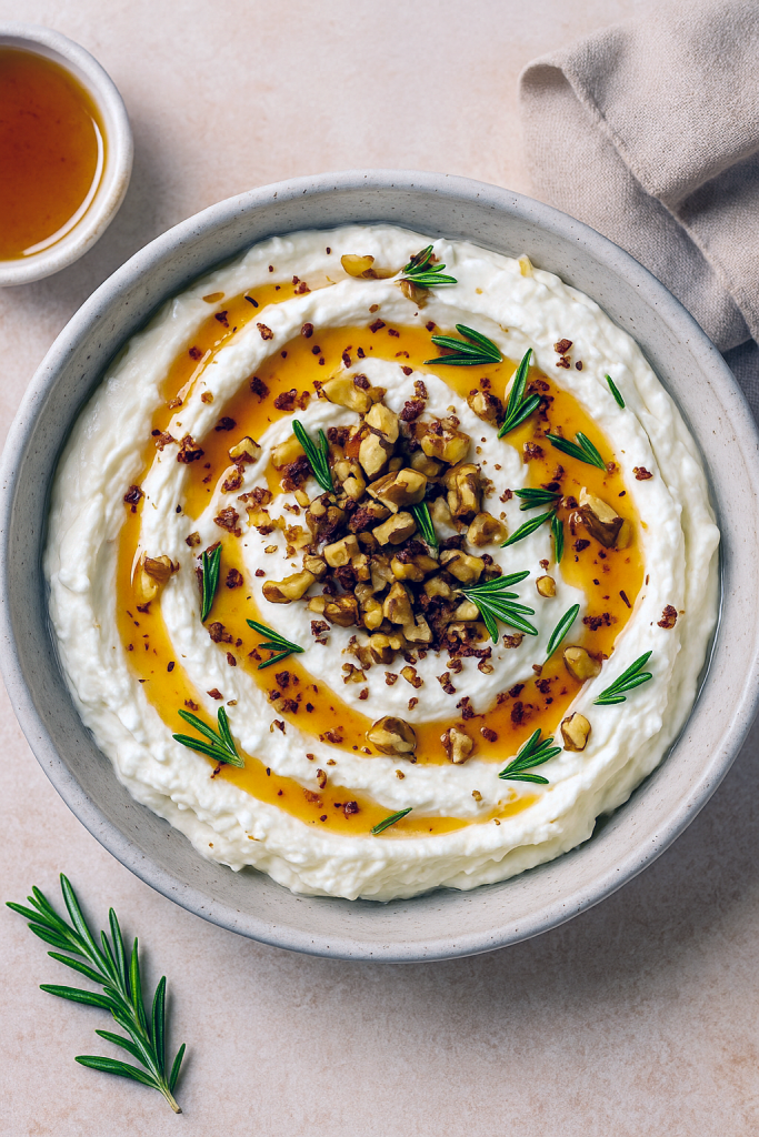 Enjoy the contrast of cool, tangy cheese against the warm, fiery sweetness of the honey—this riff on a classic dip is sure to spark conversation (and second helpings) at your next gathering!