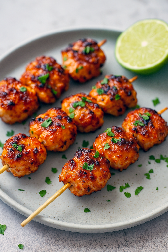 Serve these nuggets straight from the pan with extra sweet chili sauce on the side or alongside steamed rice and fresh veggies for a complete Healthy Thai Chicken Dish. Enjoy!