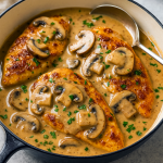 Golden pan-seared chicken breasts in a rich, creamy mushroom herb sauce — an easy one-pan dinner perfect for anyone searching Easy Chicken And Mushrooms, Creamy Chicken And Mushroom Skillet, and Health Dinner Recipes ideas.
