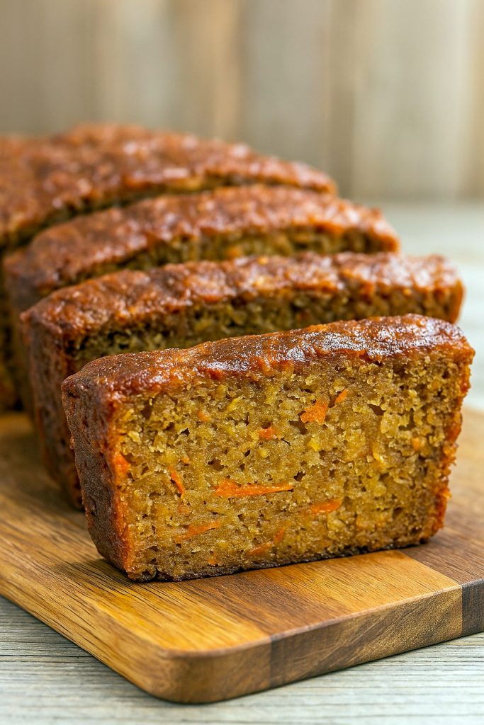 Close-up of a sliced, golden Soft Carrot Apple Cloud Bread loaf, showcasing soft crumb studded with apple chunks for an Apple Bread Recipe vibe, fine-tuned like a Healthy Carrot Apple And Sultana Loaf and drizzled in tropical notes reminiscent of the Pineapple Carrot Bread Recipe Allrecipes style.