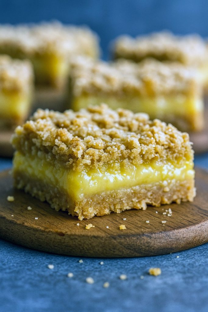 Golden oatmeal crumble bars with lemon filling cut into squares on parchment – an easy and bright Lemon Sweets idea, perfect for Lemon Dessert Recipes, a sunny Dessert Bar Recipe, or a delicious spin on Cookie Bar Recipes. These sweet, tangy bars are great as Breakfast Bars, not your usual No Bake Bars, and a must-try for fans of Lemon Recipes, Lemon Desserts, and easy Cooking Recipes Desserts.