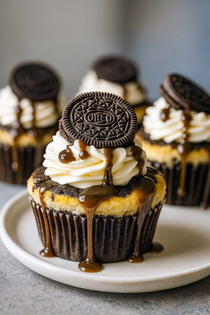 Mini Oreo Dessert Cheesecake cookie cups topped with whipped cream and crushed Oreos—perfect Homestyle Bakes and Easy Desserts Finger Food for parties or Easy Office Desserts.