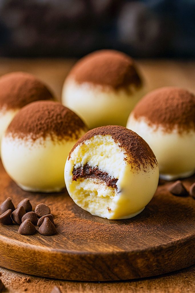 A tray of homemade Tiramisu Truffles coated in cocoa powder and melted chocolate, arranged as elegant Candy Desserts and surrounded by espresso beans—perfect for fans of Easy Truffles, Sweets Treats, and Chocolate Candy Recipes.